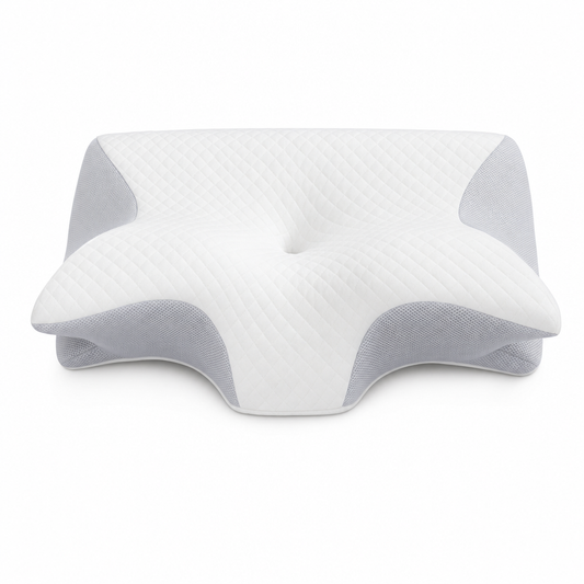 Almohada cervical ergonómica de espuma viscoelástica, vista de tres cuartos