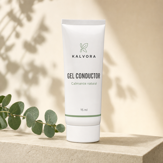 Gel Conductor Calmante Natural Kalvora, tubo de 15 ml