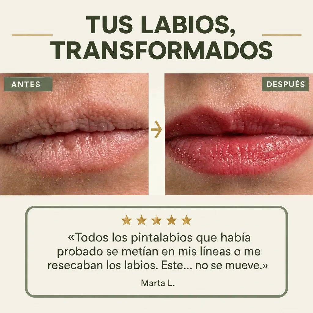 Antes y después: labios transformados con el pintalabios Tonalia